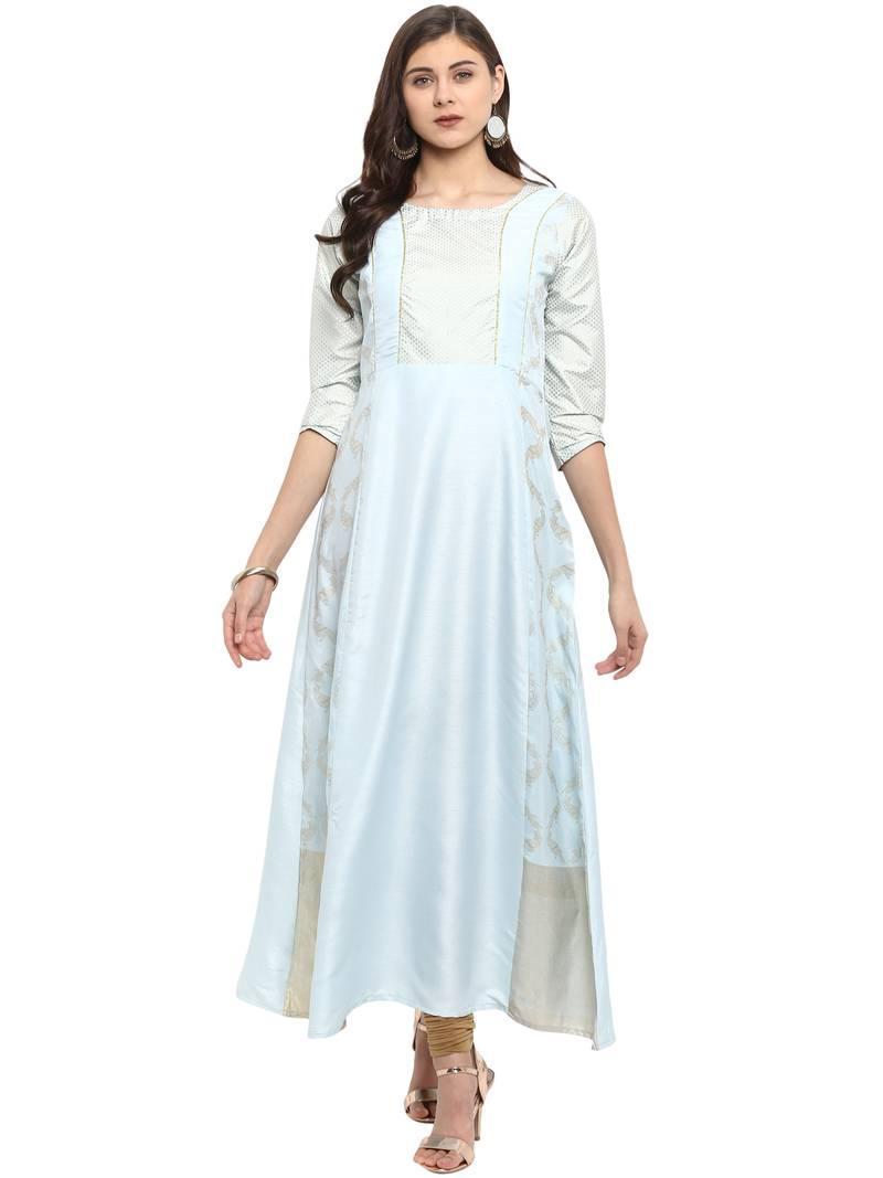 Sky Blue Printed Crepe Kurti – Effortless Elegance for Every Occasion - Image 2