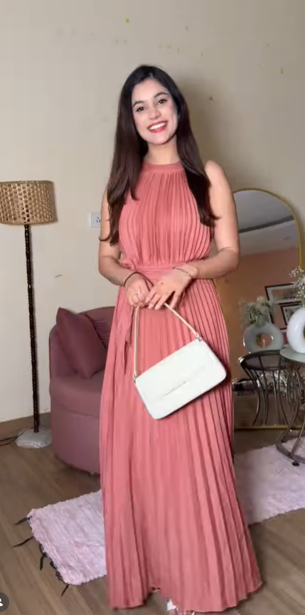 Women's Red Tie-Shoulder Tiered Maxi Dress. - Image 3