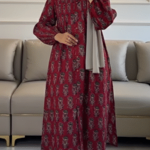 Printed Longline Tunic with Wide-Leg Trousers