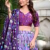 1214LUVCLO.jpg Lavender Pichwai & Patola Print Tussar Silk Lehenga Choli with Zari Weaving Border