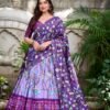 1214LUVMAIN1.jpg Lavender Pichwai & Patola Print Tussar Silk Lehenga Choli with Zari Weaving Border