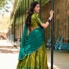 2020PRTBACK.jpg Green Color Zari Weaving Work Kanjivaram Wedding Lehenga Choli