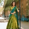 2020PRTMAIN1.jpg Green Color Zari Weaving Work Kanjivaram Wedding Lehenga Choli