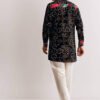Black Silk Kurta Set with Bandhani Print