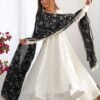 Black Vichitra Silk Anarkali Suit Set