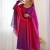 NKB-51DARKPINK_2.jpg Dark Pink & Purple Shaded Fox Georgette Anarkali Suit