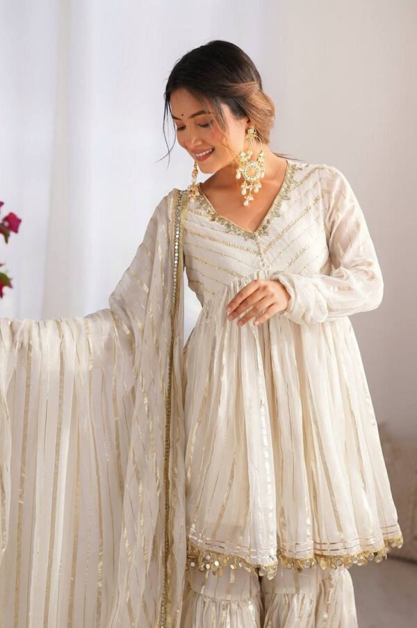 SRK-5300_2.jpg Gold White Designer Sharara Suit Set