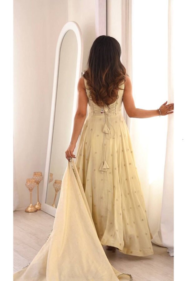 Daisy White Cosmos Anarkali Gown Set