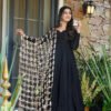 Black Roman Silk Palazzo Suit Set