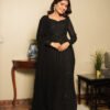 TAN111_2.jpg Black Georgette Lucknowi Work Anarkali Suit Set